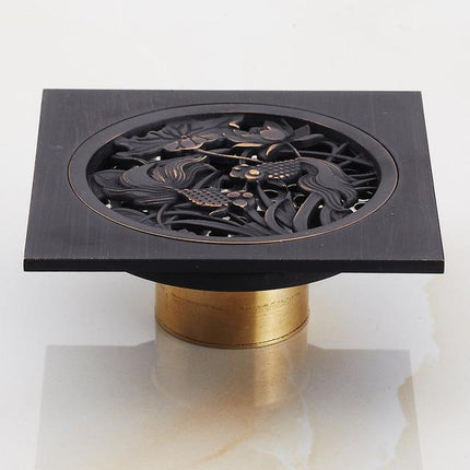 Bathroom Floor Drain, 4 Inch Antique Brass Floor Drain Cover – image 22