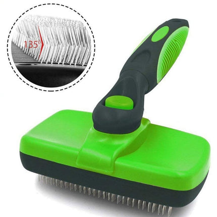 Stainless Steel Self-Cleaning Slicker Brush for Dogs and Cats | Effortless Grooming and Fur Removal