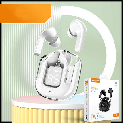 Mini Transparent Wireless Bluetooth Headset with LED Power Display | Noise Reduction for Ultimate Music Freedom