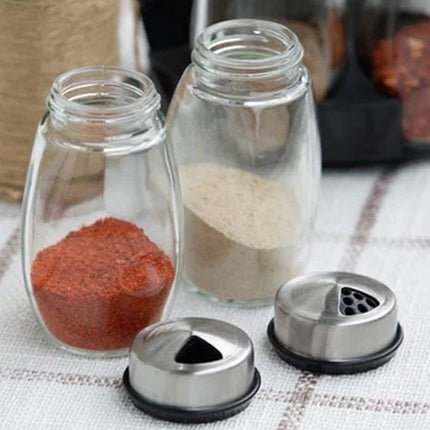 Glass Spice Rack Set with Rotating Base for Easy Access | Elegant Storage for Herbs and Spices