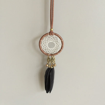 Feather Car Pendant with Wind Chime and Bell | Elegant Decor for Stress Reduction and Aesthetic Appeal