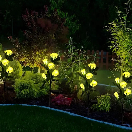 Solar Flower Lights for Garden with Timeless Floral Design | Durable Outdoor Décor for Enchanting Nighttime Glow