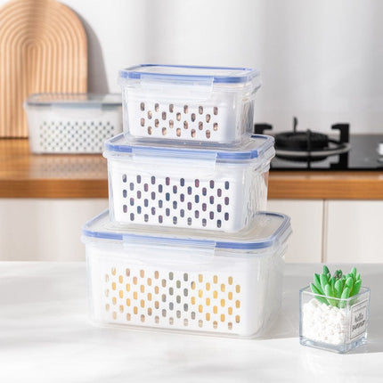 Food Storage Containers, Airtight Food Container Set of 3 with Strainer Insert – image 12