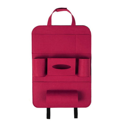 Multi-Pocket Wool Felt Car Backseat Organizer with Adjustable Straps | Durable Storage Solution for Clutter-Free Travel