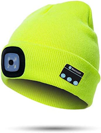 Bluetooth Beanie Hat with LED Light, Rechargeable Winter Hat with Headphones