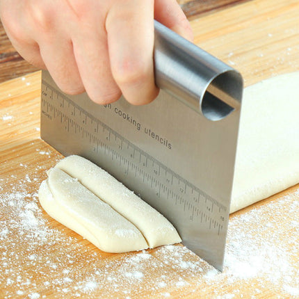 Stainless Steel Dough Scraper with Ergonomic Handle | Precision Cutting Tool for Professional Baking and Cooking