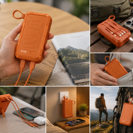 Best Power Bank | 10000mAh Solar Portable Charger with Waterproof Design | Best Portable Power Bank for Camping, Hiking, Travel & Emergency Backup