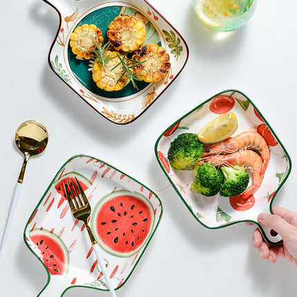Elegant Porcelain Food Tray with Handle | Stylish Serving Solution for Dining and Entertaining