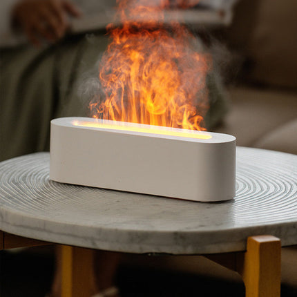 Flame Aroma Diffuser with 7-Color LED Light & Ultrasonic Humidification | Quiet Aromatherapy for Home and Office