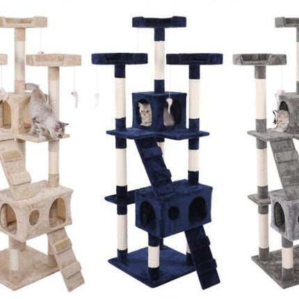 Luxury Multi-Layer Cat Climbing Frame with Plush Platforms | Durable Playhouse for Climbing and Scratching Fun