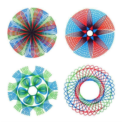 Drawing Gears Set with Design Ruler, Spiral Drawing Toy Kit in Tin