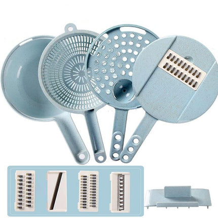 8-in-1 Mandoline Vegetable Slicer with Stainless Steel Blades | Versatile Kitchen Tool for Fast Food Prep