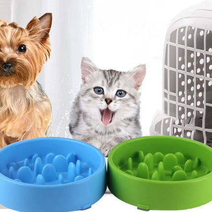 Pet Slow Food Bowl with Progressive Design | Reduces Choking and Digestive Issues for Cats and Dogs