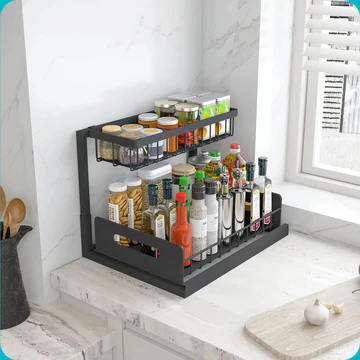 Bathroom Organizer, 2 Tier Slide Out Under Sink Organizers