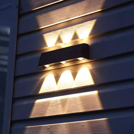 Solar Powered Wall Light with 6 LED Bulbs | Waterproof Outdoor Lighting for Up to 20 Meters Coverage