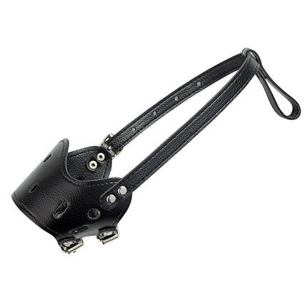 Leather Dog Muzzle with Adjustable Straps | Comfortable & Breathable for Long-Snout Breeds