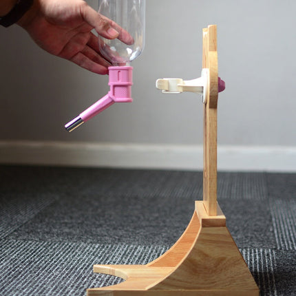 Cat Drinking Water Dispenser with Bamboo and Oak Holder | 300ml Capacity for Hydration and Health