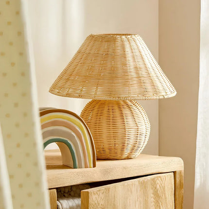 Bamboo Table Lamp with Minimalist Design | Eco-Friendly Lighting for Serene Home Decor