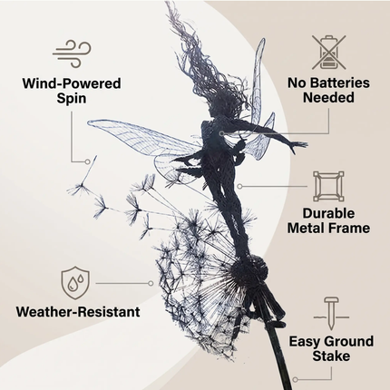 Wind Spinners for Garden, Dancing Fairy Garden Stake, Outdoor Garden Decor and Yard Art, Gifts for Gardeners