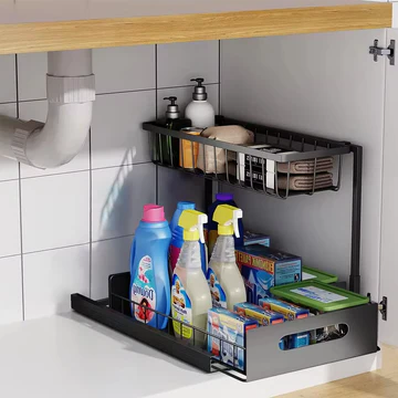 Bathroom Organizer, Kitchen Cabinet Organizer for Laundry Room Storage