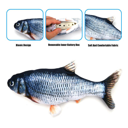 Realistic Electric Fish Cat Toy with USB Rechargeable Design | Interactive Playtime for Cats with Catnip Infusion
