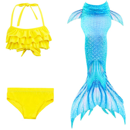 Girls Swimsuits, Mermaid Tail for Swimming with 3 Piece Bikini Set – image 10