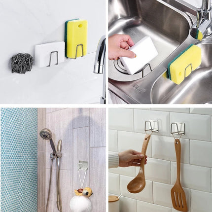 Stainless Steel Sink Sponge Drain Drying Rack with Drainage Holes | Durable Organizer for Clean and Clutter-Free Kitchen