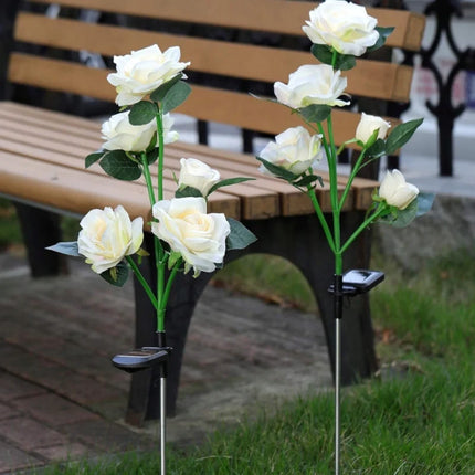Solar Flower Lights for Garden with Timeless Floral Design | Durable Outdoor Décor for Enchanting Nighttime Glow