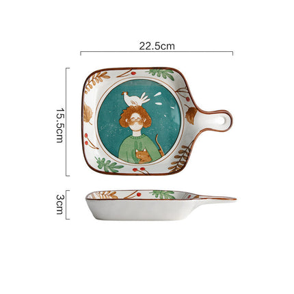 Elegant Porcelain Food Tray with Handle | Stylish Serving Solution for Dining and Entertaining