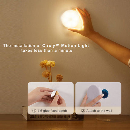 Motion Sensor LED Light with Easy Installation | Battery or USB Rechargeable for Energy-Saving Home Lighting