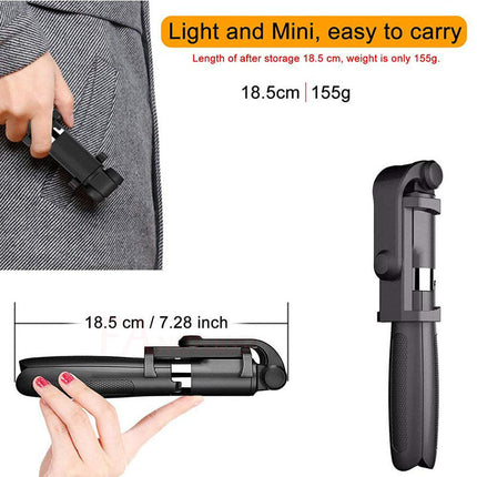 Bluetooth Selfie Stick Tripod with Rechargeable Battery | Compatible with Smartphones for Perfect Photos