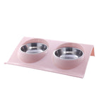 Stainless Steel Pet Double Bowl with Anti-Spatter Design | Easy to Clean and Safe Feeding for Dogs and Cats
