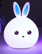 Cute Colorful Silicone Rabbit Lamp with USB Charging | Adjustable Night Light for Kids' Rooms