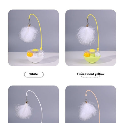 Interactive Cat Toy with Feather and Bell for Self-Entertainment | Engaging Tumbler Design with Catnip