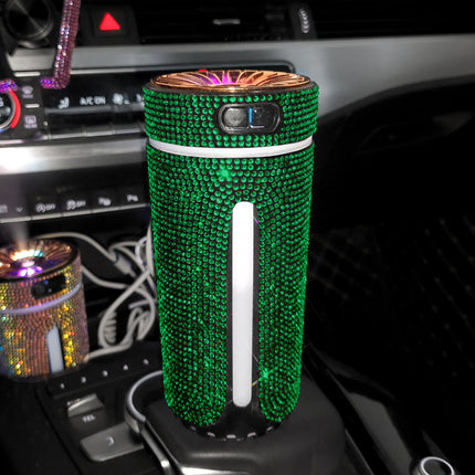 Diamond Car Humidifier & LED Aromatherapy Diffuser with Ultrasonic Technology | Stylish Hydration for Home, Office, and Travel