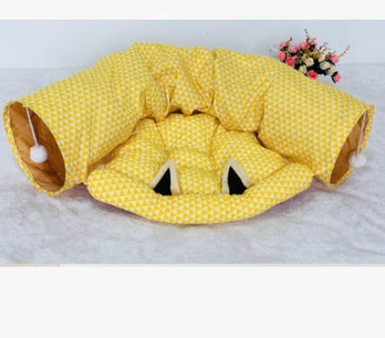 Rolling Dragon Cat Tunnel & Sleeping Bag with Soft Cloth | Cozy Resting Spot and Fun Playtime for Cats