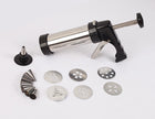 Stainless Steel Cookie Press Machine with 13 Molds & 8 Nozzles | Durable Baking Tool for Cookies and Cake Decorating