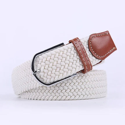 Stretch Belt, Elastic Fabric Belt with Metal Buckle – image 40