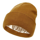 Wool Winter Hat with Silk Lining, Silk Lined Beanie for Frizz Hair Protection, Warm Windproof Wool Beanie