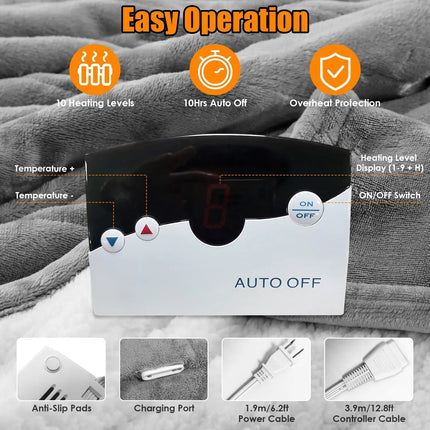 Heated Blanket with Dual Control, Electric Blanket in Twin, Full, Queen, King – image 5