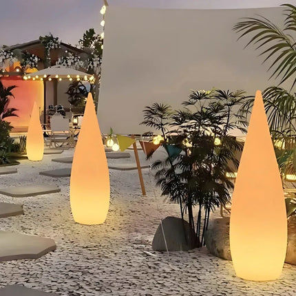 Outdoor Sculptural Glow Light with Dimmable RGB Colors | Weatherproof Design for Patios and Ambiance