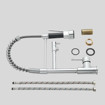 Pull Down Kitchen Faucet with Sprayer, Kitchen Sink Faucet with Dual Swivel Spout – image 6