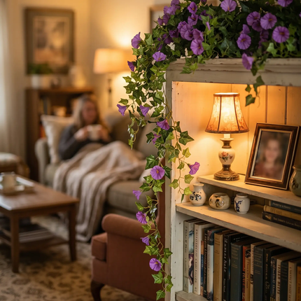 Artificial Morning Glory Flowers, Hanging Fake Flowers for Garden Decor – image 5
