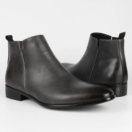 Leather Ankle Boots with Elastic Side Panels – image 8