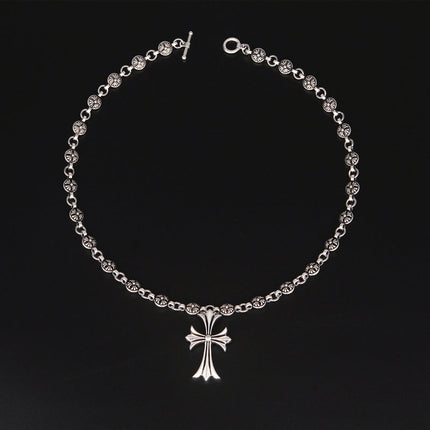 Cross Pendant Necklace, Mens Cross Necklace, Silver Cross Pendant, Gothic Jewelry and Y2K Layering Necklace for Women