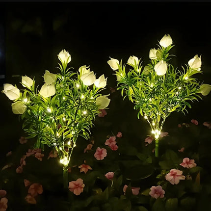 Solar Flower Lights for Garden with Timeless Floral Design | Durable Outdoor Décor for Enchanting Nighttime Glow