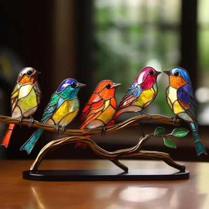 Bird Ornament on Branch, Living Room Decor for Shelf – image 12