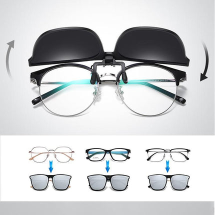 Flip Up Sunglasses UV400, Clip Ons for Glasses for Driving – image 4
