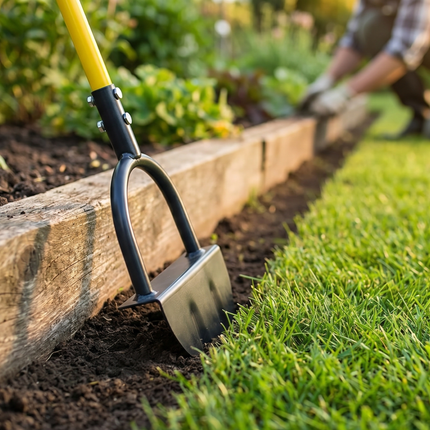 Manual Lawn Edger, Half Moon Edger with Serrated Steel Blade and Footrest – image 4