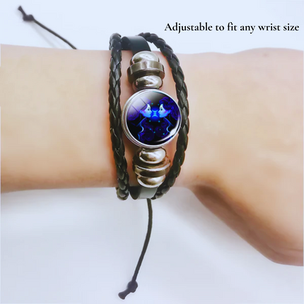 Zodiac Leather Bracelet with Adjustable Chain, Spiritual Bracelet Gift for Astrology Lovers – image 9